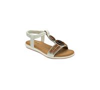 Lotus Women's 'Bertolini' Open-Toe Flat Sandals in White | Size: 5 Lotus White 5
