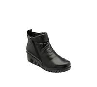 Lotus Women's 'Cordelia' Leather Wedge Ankle Boots in Black | Size: 6 Lotus Black 6