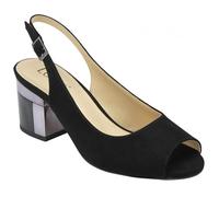 Lotus Womens Evelyn Black Slingback Peeptoe Shoes ULS393 BB