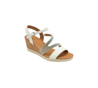 Lotus Women's 'Goldie' Open-Toe Wedge Sandals in White | Size: 4 Lotus White 4
