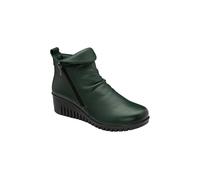 Lotus Women's Green Leather 'Cordelia' Wedge Ankle Boots | Size: 8 Lotus Green 8