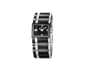 Lotus Women's Quartz Watch with Black Dial Analogue Display and Black Stainless Steel Bracelet 15597/3