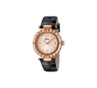Lotus Women's Quartz Watch with Rose Gold Dial Analogue Display and Black Leather Strap 15912/3