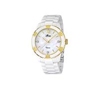 Lotus Women's Quartz Watch with White Dial Analogue Display and White Ceramic Bracelet 15929/2