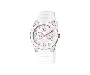 Lotus Women's Quartz Watch with White Dial Analogue Display and White Rubber Strap 15731/2