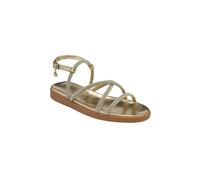 'Staci' Strappy Flat Sandals Lotus Gold 5