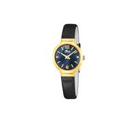 LOTUS Women's Watch 19029/3 Old Money Stainless Steel Case Gold Black Leather Strap