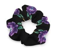 Lotuses Flower with Eye Colorful Scrunchies for Women Soft Cute Elastic Hair Bands Ponytail Holders