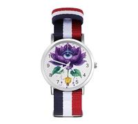 Lotuses Flower with Eye Trendy Wrist Watches for Unisex Classic Casual Braided Strap Quartz Watch