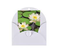 Lotuses Print Blank Greeting Cards, Love Buttons, Pearl Paper Envelopes Suitable For Various Occasions - Anniversary Cards, Thank You Cards, Holiday Cards, Wedding Cards, Congratulations, And More