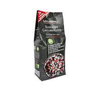 LotusGrill Superior Beech Charcoal BBQ Briquettes 3kg Pack - CO2 neutral, light up fast, long burning time, made of beech charcoal (up to 3 hours barbecue)