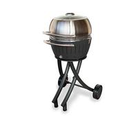 LotusGrill XL Garden Grill Set, Lime Green, Grill Trolley with Grill Cover, XL, Stainless Steel (Anthracite Grey)