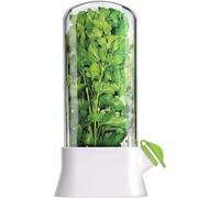 LOTUSHU Fresh Herb Keeper Container for Refrigerator, Clear Herb Saver Storage for Coriander, Parsley, Basil, Mint, Leafy Greens (White A-1PC)