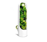 LOTUSHU Fresh Herb Keeper Container for Refrigerator, Clear Herb Saver Storage for Coriander, Parsley, Basil, Mint, Leafy Greens (White B-1PC)