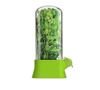 LOTUSHU Fresh Herb Keeper Container for Refrigerator, Clear Herb Saver Storage for Coriander, Parsley, Basil, Mint, Leafy Greens (Green A-1PC)