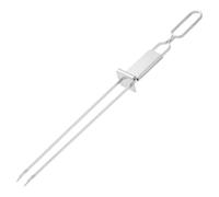 LOTUSHU Stainless Steel BBQ Skewers, Reusable Double-Ended BBQ Fork, Semi-Automatic BBQ Skewers, Stainless Steel Kebab Sticks, Camping Grill Accessories (5)