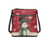 Lotusorchid Crossbody Shoulder Purse for Women, PU Leather Messenger Bag with Adjustable Strap and Multi Pockets, Red - Snowman Sparrow