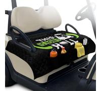 Lotusorchid Quilted Golf Cart Seat Covers, Foldable Golf Cart Seat Protector with Storage Pockets, Universal Fits 2 Person Seats Golf Carts, 51.2 x 30.3 Inch, This is How I Roll