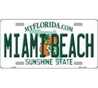 Lotusworld Miami Beach Florida Novelty Metal License Plate Metal Sign 8x12 inches