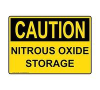 Lotusworld New Warning Sign Caution Nitrous Oxide Storage Sign 8x12 inches