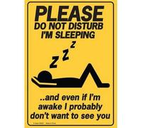 Lotusworld Please Do Not Disturb I'm Sleeping? Tin Sign Metal Sign 8x12 inches