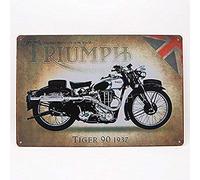 Lotusworld Triumph Tiger 90 1937 Motorcycle Metal Tin Sign Metal Sign 8x12 inches