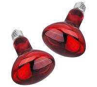 Lotvic 2 Pack 100W Infrared Reptile Heat Lamp Bulb, E27 Basking Spot Lamp, Red Reptile Heating Bulb for Amphibian, Tortoise, Spiders, Snakes, Bearded Dragon, Lizard, Chicks