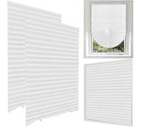 Lotvic 2 Pack Temporary Blinds, 90x180CM Stick on Blinds, Easy to Cut and Fit, No Drill Blind for Windows, Door, Kitchen, Bathroom, Bedroom Blackout Thermal Privacy Protection (White, Light Filtering)
