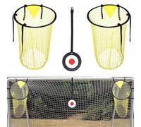 Lotvic 2 Pcs Top Bins Football Targets with 1 Pcs Hanging Targets, Top Bins Net for Goal, Top Corner Football Target Net for Kids Adults Shootings Accuracy Training & Practice (2 Top Bins + 1 Targets)