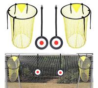 Lotvic 2 Pcs Top Bins Football Targets with 2 Pcs Hanging Targets, Top Bins Net for Goal, Top Corner Football Target Net for Kids Adults Shootings Accuracy Training
