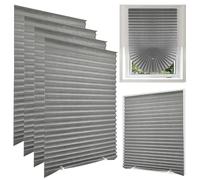 Lotvic 4 Pack Temporary Blinds, 90x180CM Stick on Blinds, Easy to Cut and Fit, No Drill Blind for Windows, Doors, Kitchen, Bathroom, Bedroom Blackout Thermal Privacy Protection (Grey, Light Filtering)