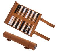Lotvic Backgammon Set, Travel Backgammon Set, Genuine Leather Backgammon Board Game, Roll-Up Backgammon Travel Set, Tactical Board Game Ideas, Backgammon Game for Kids Adults Family Party, Since 1795