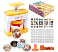 Lotvic Badge Making Kit for Kids, 55mm Badge Making Machine with 48 Button Pieces, Cute Stickers, Circle Cutter, Button Making Machine for Kids
