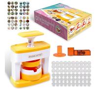 Lotvic Badge Making Kit for Kids, 55mm Badge Making Machine with 48 Pcs Button Parts, Cute Stickers, Circle Cutter, Kids Button Maker Machine, Fun DIY Badge Maker (Badge Making Kit)