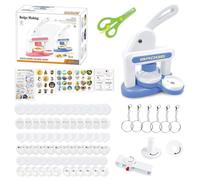Lotvic Badge Making Kit for Kids, Badge Making Machine with 36 Pcs Button Parts, Stickers, Circle Cutter, Scissors, Kids Button Maker Machine, DIY Badge Maker for Kids Birthday Christmas Gifts (Blue)