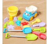 Lotvic Beach Toy Set, 19 Pcs Sand Toys, Bucket and Spade Beach Set for Kids, Fun Sand Pit Toys, Summer Outdoor Beach Games, Beach Toys for Toddlers Age 1-5 Kids 6-10