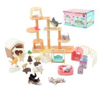 Lotvic Cat Pretend Play Toys, Cat Figures Playset, Cat House Furniture Toy, Real Pet Care Center, Cat Care Role Play Toys, Cat Toy for Doll Accessories, Educational Cat Toys for Kids (Cat)