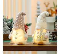 Lotvic Christmas Gonks, 2PCS Light Up Gnome Decorations, Christmas Light Up Ornaments, Handmade Plush Gnome Lights, Light-up Gonk for Indoor Holiday Party Decorations (2 Pcs)
