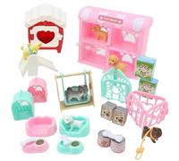 Lotvic Dog Pretend Play Set - Dog House Furniture, Real Pet Care Center, Educational Toys for Kids, Doll Accessories Gift