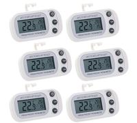 Lotvic Fridge Thermometer Digital, 6PCS Refrigerator Thermometers, Freezer Thermometer with Large LCD Display Min/Max °C/°F Function, Fridge Thermometers UK for Freezer Refrigerator (6 Pack White)