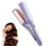 Lotvic Hair Waver, 32mm Mermaid Hair Wavers for Short/Medium/Long, V-Shaped Curler with 4 Temperature Control, Fast Heating French Wave Curling Iron for Styling (Purple)