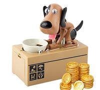 Lotvic Hungry Dog Money Box, Creative Electronic Piggy Bank for Children, Large Capacity, Gift for Children's Birthday, Grey, ABS Material, Unisex