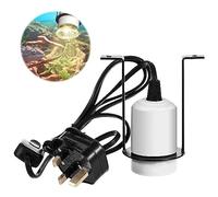 Lotvic Reptile Heat Lamp Holder, E27 300W Ceramic Bulb Holder, Ceramic Pet Heater Bracket, Heat Lamp Socket with On/Off Switch, Heat Lamp Holder for Lizard Turtle Snake Reptile (No Bulbs)