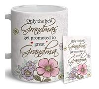 LOTWATEGO Grandma Gifts - Grandma Mug - Only The Best Grandmas Get Promoted To Great Grandma - Grandma Coffee Mug For Mother's Day, Christmas, Birthday Gifts - Mother's Day Mug From Child, Grandkids