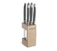 Lou Laguiole 6 Piece Steak Knife Set - Cromova 13/10 Stainless Steel Steak Knives - 22.5cm - Dishwasher Safe - Premium Table Knives