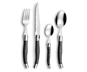 Lou Laguiole - Tradition Cutlery Set 24 Pieces, Anthracite - Anthracite
