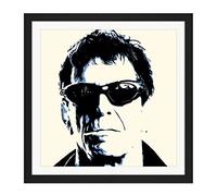 Lou Reed Smoking Musician Rock Star Legend Square Wooden Framed Wall Art Print Picture 16X16 Inch