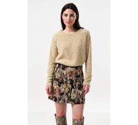 Louche Women's Aubin Pussy Galore Jacquard Mini Skirt in Beige | Size: 12 Louche Beige 12