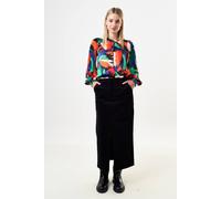 Louche Women's Balthazar Babycord Midi Pencil Skirt - Black | Size: 8 Louche Black 8