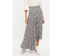 Louche Women's Carole Gingham Twist Print Asymmetric Midi Skirt in Black | Size: 14 Louche Black 14